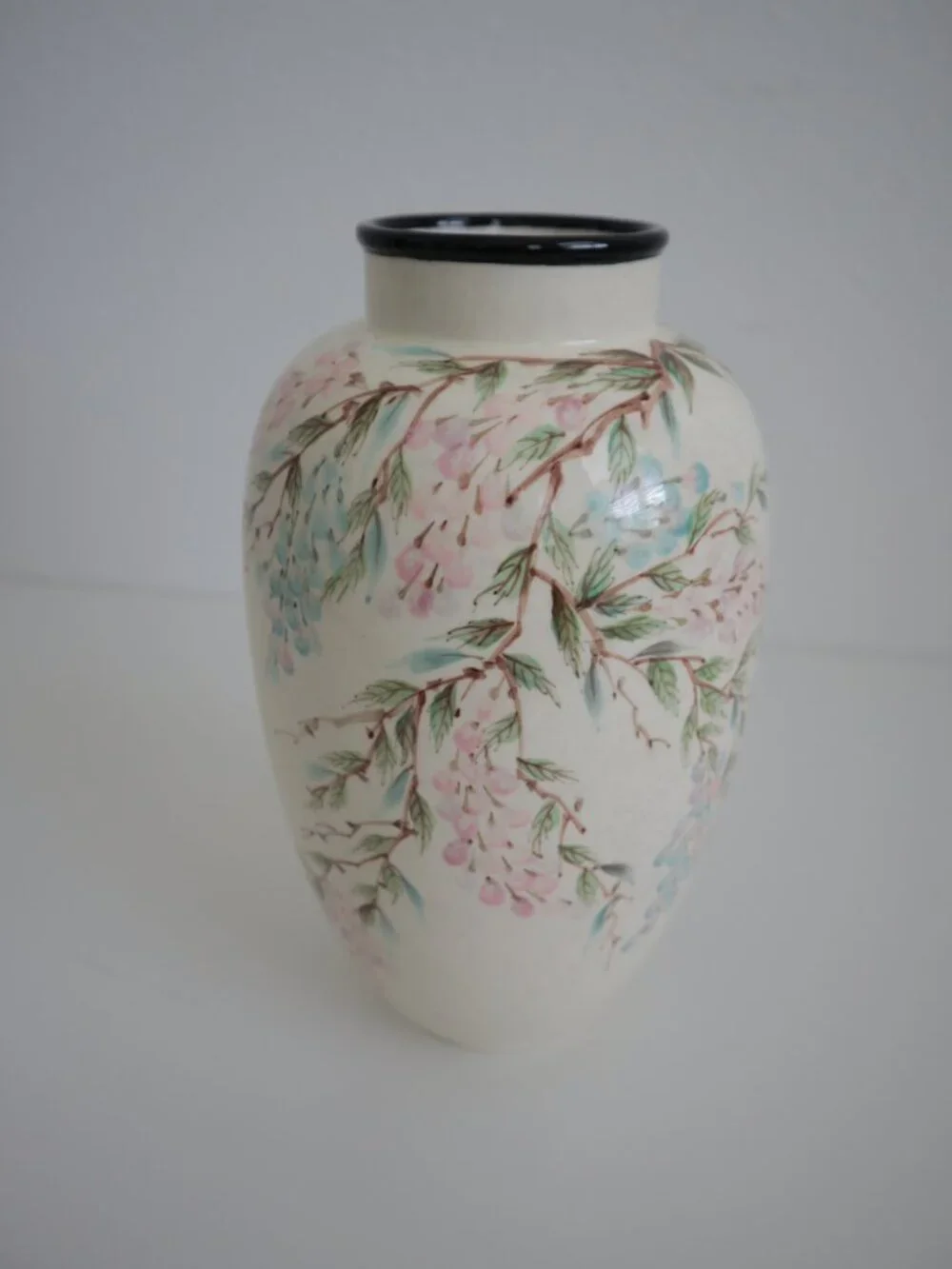 Vintage 90s Sally Noland Hand Painted Vase